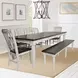 Orchard Park Brown and Soft Gray 8 Piece Dining Set with Bench