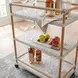 Tobias White and Sky Blue Dot Outdoor Bar Cart