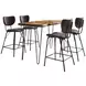 Nature's Edge Chestnut and Dark Brown Upholstered 5 Piece Counter Height Dining Set