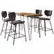 Nature's Edge Chestnut and Dark Brown Upholstered 5 Piece Counter Height Dining Set
