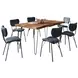 Nature's Edge Chestnut and Slate Blue Upholstered 7 Piece Dining Set