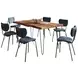 Nature's Edge Chestnut and Slate Blue Upholstered 7 Piece Dining Set