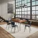 Nature's Edge Chestnut and Slate Blue Upholstered 7 Piece Dining Set