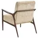 Rendezvous White and Brown Upholstered Warren Accent Chair