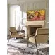 Rendezvous White and Brown Upholstered Warren Accent Chair