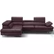 A761 Maroon Italian Leather Chaise LAF Sectional