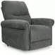 Aureta Charcoal Performance Fabric Power Lift Recliner with Heat and Massage