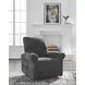Aureta Charcoal Performance Fabric Power Lift Recliner with Heat and Massage