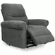Aureta Charcoal Performance Fabric Power Lift Recliner with Heat and Massage