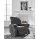 Aureta Charcoal Performance Fabric Power Lift Recliner with Heat and Massage