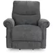 Aureta Charcoal Performance Fabric Power Lift Recliner with Heat and Massage