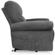 Aureta Charcoal Performance Fabric Power Lift Recliner with Heat and Massage