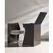 Kismet Otter Gloss and Ivory Upholstered Vanity with Rectangular Mirror and Chair