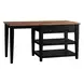 Austin Natural Mango and Black Rectangular Kitchen Island Dining Room Set