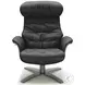 Karma Black Italian Leather Lounge Chair
