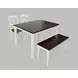 Asbury Park White and Brown 4 Piece Dining Set with Bench