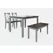 Asbury Park Gray and Brown 4 Piece Dining Set with Bench