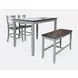 Asbury Park Gray and Brown 4 Piece Counter Height Dining Set with Bench