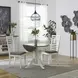 Bayview Textured White and Carbon Gray Upholstered 3 Piece Drop Leaf Dining Set