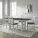 Bayview Textured White and Carbon Gray Upholstered 5 Piece Extendable Gathering Dining Set