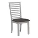 Bayview Textured White and Carbon Gray Upholstered 5 Piece Extendable Dining Set