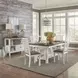 Bayview Textured White and Carbon Gray Upholstered 5 Piece Extendable Dining Set