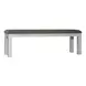 Bayview Textured White and Carbon Gray Upholstered 6 Piece Extendable Dining Set