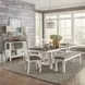 Bayview Textured White and Carbon Gray Upholstered 6 Piece Extendable Dining Set