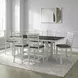 Bayview Textured White and Carbon Gray Upholstered 7 Piece Extendable Gathering Dining Set