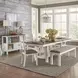 Bayview Textured White and Carbon Gray 6 Piece Extendable Dining Set