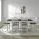 Bayview Textured White and Carbon Gray 7 Piece Extendable Gathering Dining Set