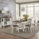 Bayview Textured White and Carbon Gray 7 Piece Extendable Dining Set