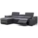 Allegra Slate Grey Leather Power Reclining Sectional