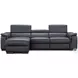 Allegra Slate Grey Leather Power Reclining Sectional