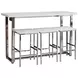 Marmot White Marble And Chrome 4 Piece Counter Height Dining Table Set