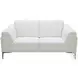 Davos White Leather Loveseat