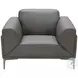 King Gray Leather Chair