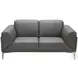 King Gray Leather Loveseat