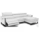 Vella Light Grey Italian Leather Power Reclining RAF Sectional