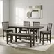 Bayview Gray Upholstered Counter Height Dining Bench