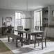 Bayview Sandstone and Gray Upholstered 6 Piece Extendable Dining Set
