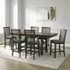 Bayview Sandstone and Gray Upholstered 7 Piece Extendable Gathering Dining Set