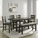 Bayview Sandstone and Gray 6 Piece Extendable Gathering Dining Set