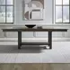 Bayview Sandstone and Gray Upholstered Extendable Trestle Base Dining Table