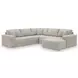 Next-Gen Gaucho Gray 5 Piece Modular Sectional with RAF Chaise