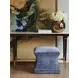 Sutton Carlyle Blue Upholstered Square Ottoman