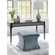 Merino Carlyle Green Upholstered Square Ottoman with Nailhead Trim