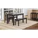 Asbury Park Black and Brown 4 Piece Dining Set with Bench