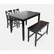 Asbury Park Black and Brown 4 Piece Counter Height Dining Set with Bench