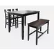 Asbury Park Black and Brown 4 Piece Counter Height Dining Set with Bench